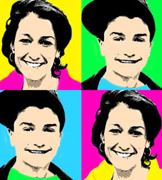 mother and son pop art